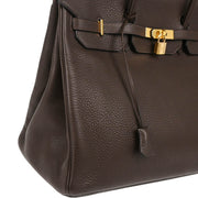 Hermes Chocolat Taurillon Clemence Birkin 40 Handbag