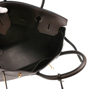 Hermes Chocolat Taurillon Clemence Birkin 40 Handbag