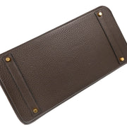 Hermes Chocolat Taurillon Clemence Birkin 40 Handbag