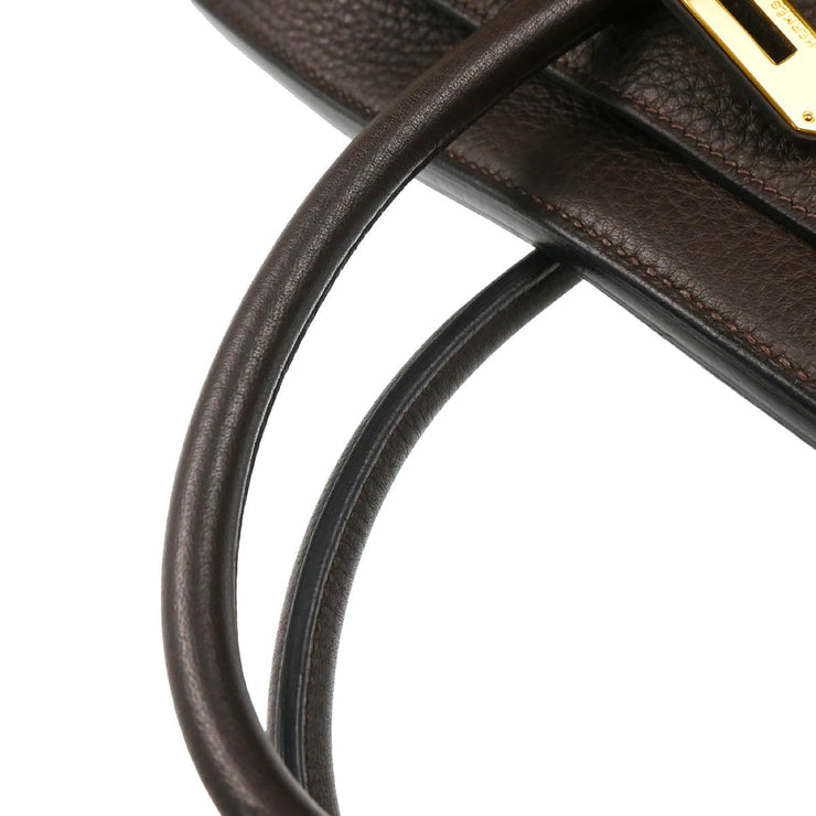 Hermes Chocolat Taurillon Clemence Birkin 40 Handbag