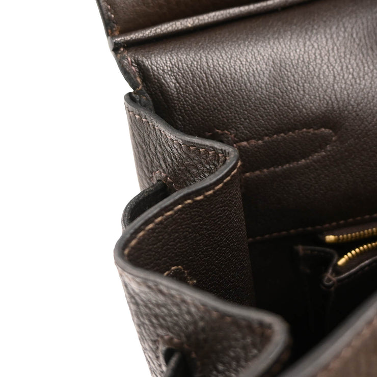 Hermes Chocolat Taurillon Clemence Birkin 40 Handbag