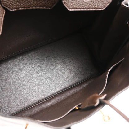 Hermes Chocolat Taurillon Clemence Birkin 40 Handbag