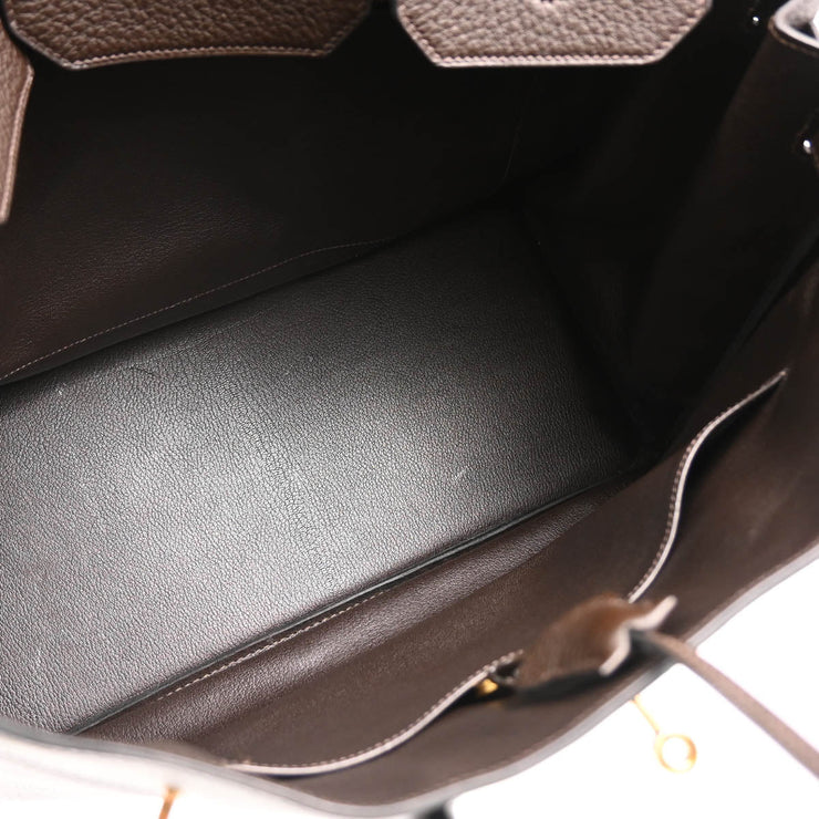 Hermes Chocolat Taurillon Clemence Birkin 40 Handbag
