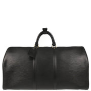 Louis Vuitton Black Epi Keepall 55 Travel Handbag M42952
