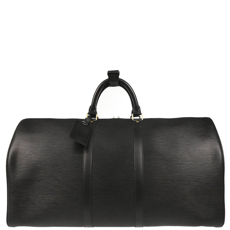 Louis Vuitton Black Epi Keepall 55 Travel Handbag M42952