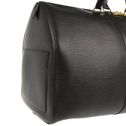 Louis Vuitton Black Epi Keepall 55 Travel Handbag M42952