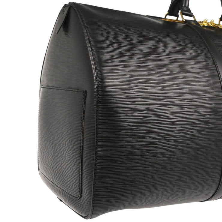 Louis Vuitton Black Epi Keepall 55 Travel Handbag M42952