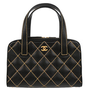 Chanel Black Calfskin Wild Stitch Handbag
