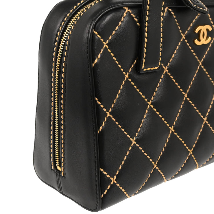 Chanel Black Calfskin Wild Stitch Handbag