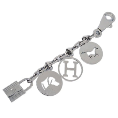 Hermes Amulet Bull Lock Key Holder Silver Small Good