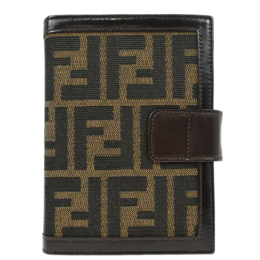 Fendi 2009 Brown Zucca Note Book Cover Small Good