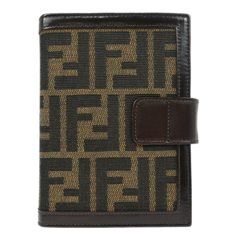 Fendi Brown Zucca Note Book Cover Small Good