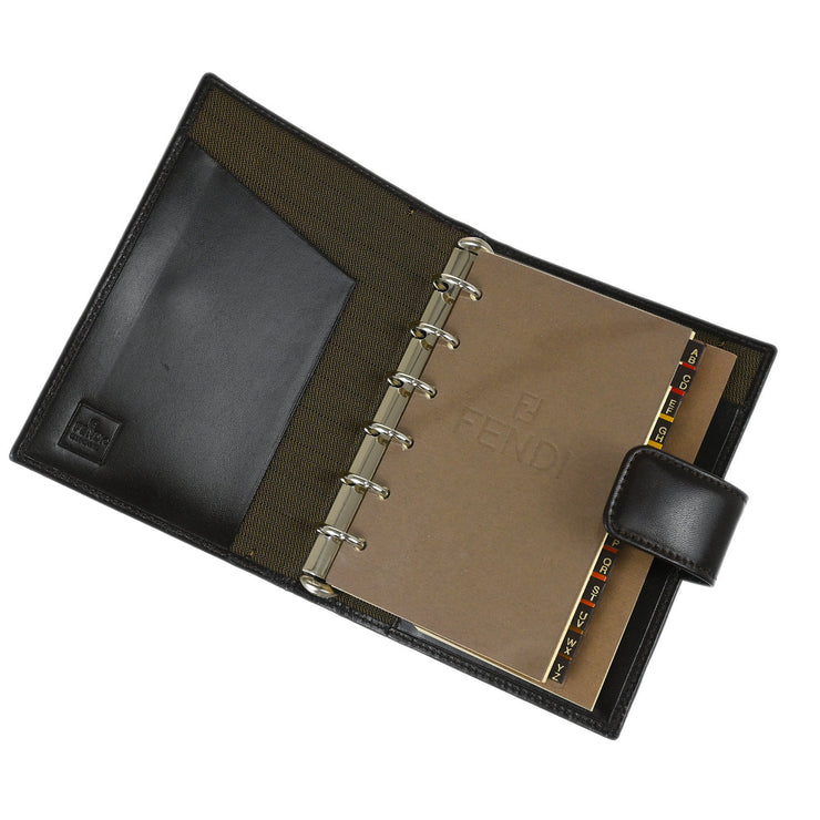 Fendi Brown Zucca Note Book Cover Small Good