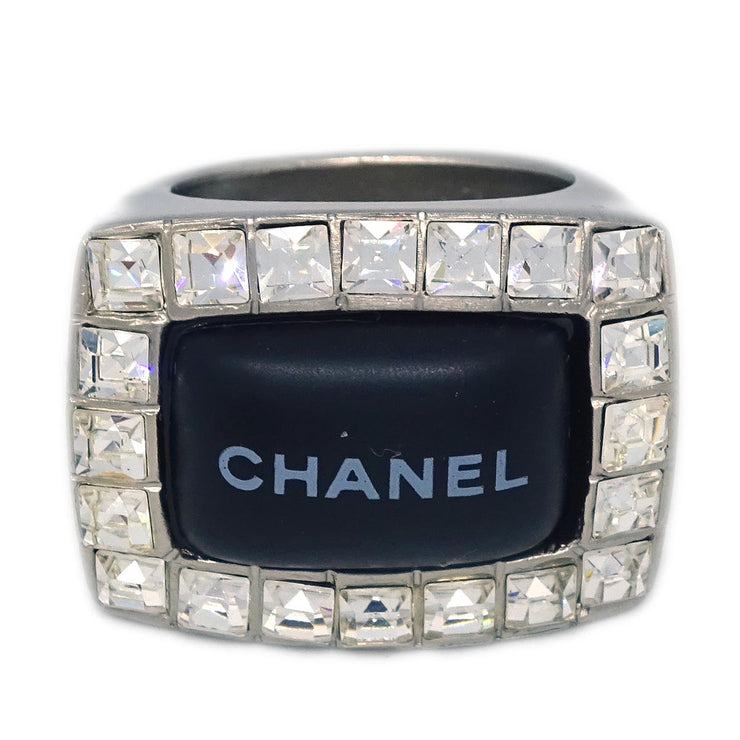 Chanel Ring Silver Rhinestone #53 #13 00A