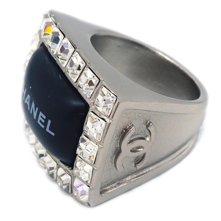 Chanel Ring Silver Rhinestone #53 #13 00A