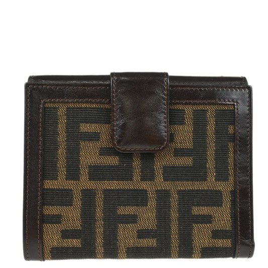 Fendi 2000 Brown Zucca Wallet Purse