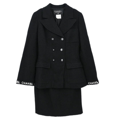 Chanel 1995 Setup Suit Jacket Skirt Black #36