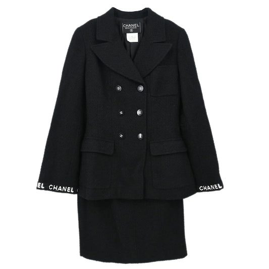 Chanel 1995 Setup Suit Jacket Skirt Black #36