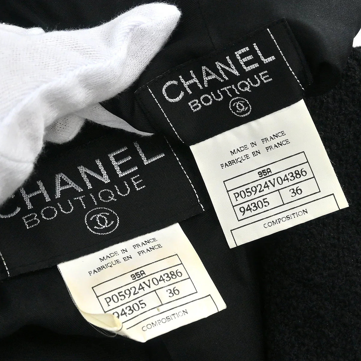 Chanel 1995 Setup Suit Jacket Skirt Black #36