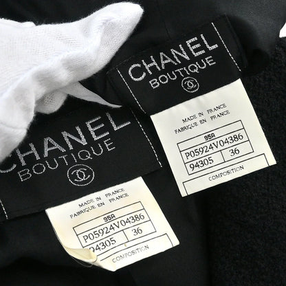 Chanel 1995 Setup Suit Jacket Skirt Black #36