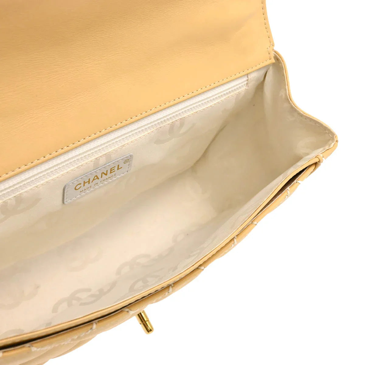 Chanel 2004-2005 Beige Calfskin Wild Stitch Handbag