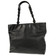 Chanel Black Calfskin Chain Tote Handbag