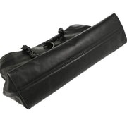 Chanel Black Calfskin Chain Tote Handbag