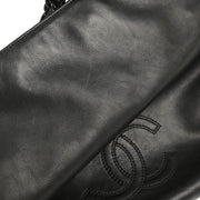 Chanel Black Calfskin Chain Tote Handbag