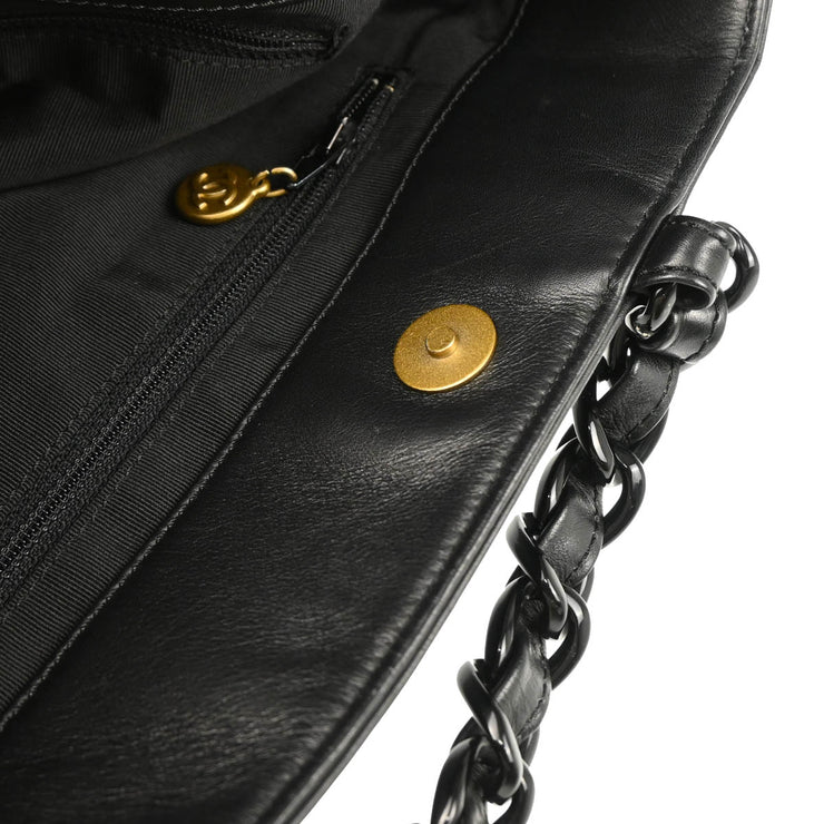 Chanel Black Calfskin Chain Tote Handbag