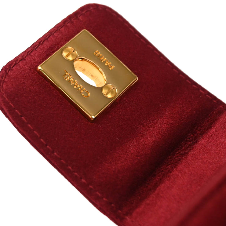 Chanel 1991-1994 Bordeaux Satin Handbag
