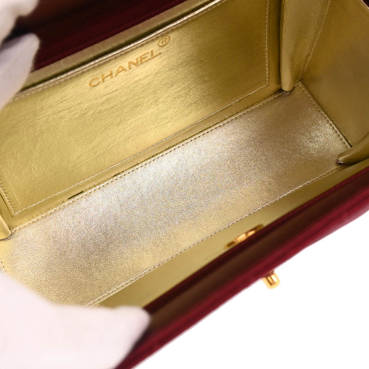 Chanel 1991-1994 Bordeaux Satin Handbag