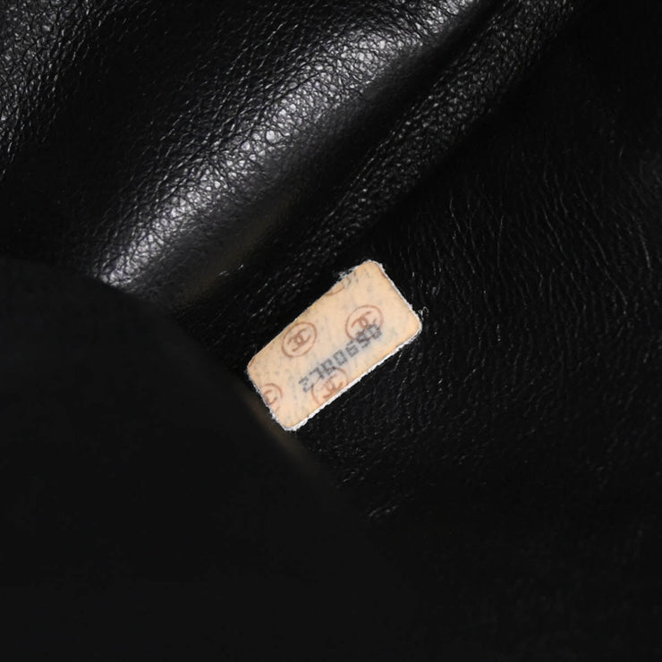 Chanel 1991-1994 Black Calfskin Chain Tote Shoulder Bag