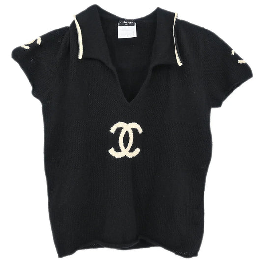Chanel 2001 Short Sleeve Top Black #38