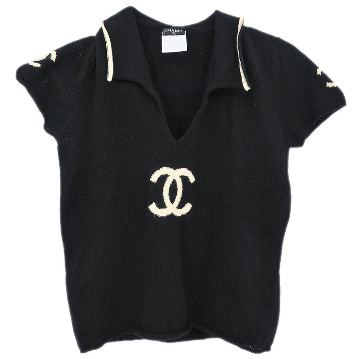Chanel 2001 Short Sleeve Top Black #38