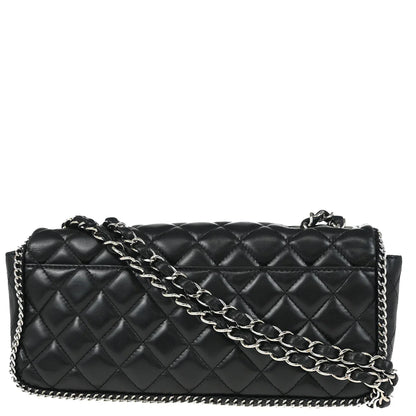 Chanel 2006-2008 Black Lambskin East West Around Chain Shoulder Bag