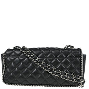 Chanel 2006-2008 Black Lambskin East West Around Chain Shoulder Bag