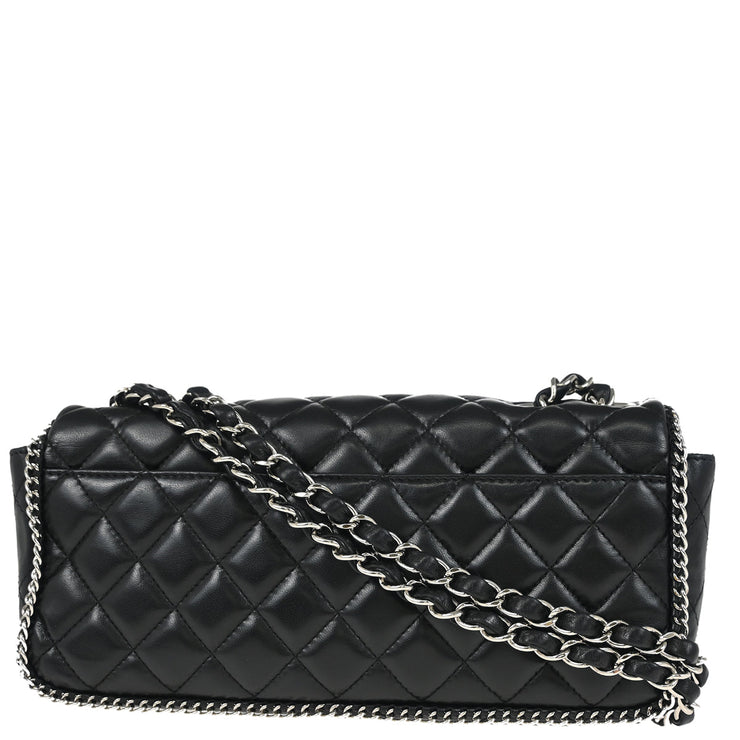Chanel 2006-2008 Black Lambskin East West Around Chain Shoulder Bag