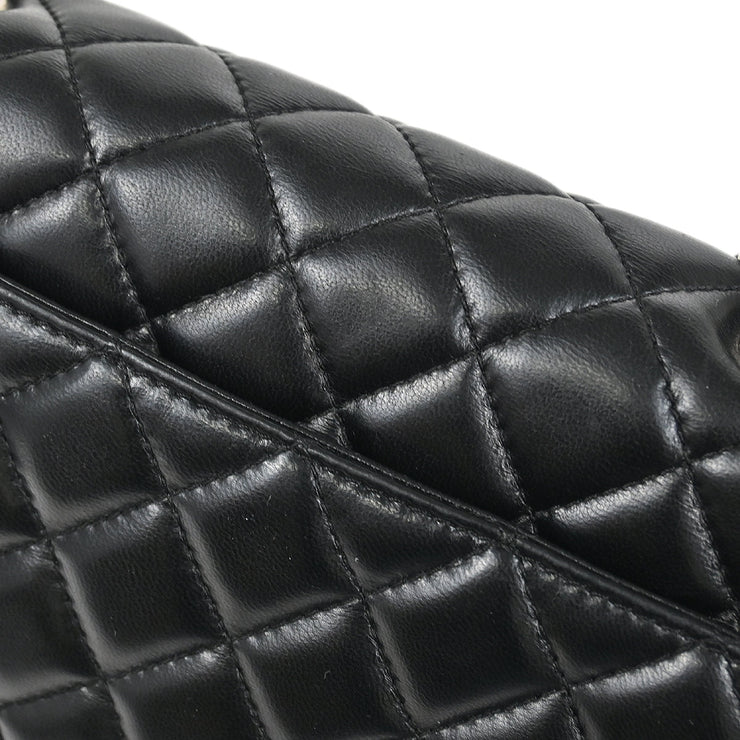 Chanel 2006-2008 Black Lambskin East West Around Chain Shoulder Bag