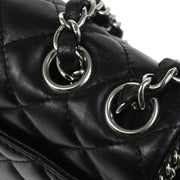 Chanel 2006-2008 Black Lambskin East West Around Chain Shoulder Bag