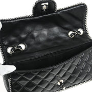 Chanel 2006-2008 Black Lambskin East West Around Chain Shoulder Bag