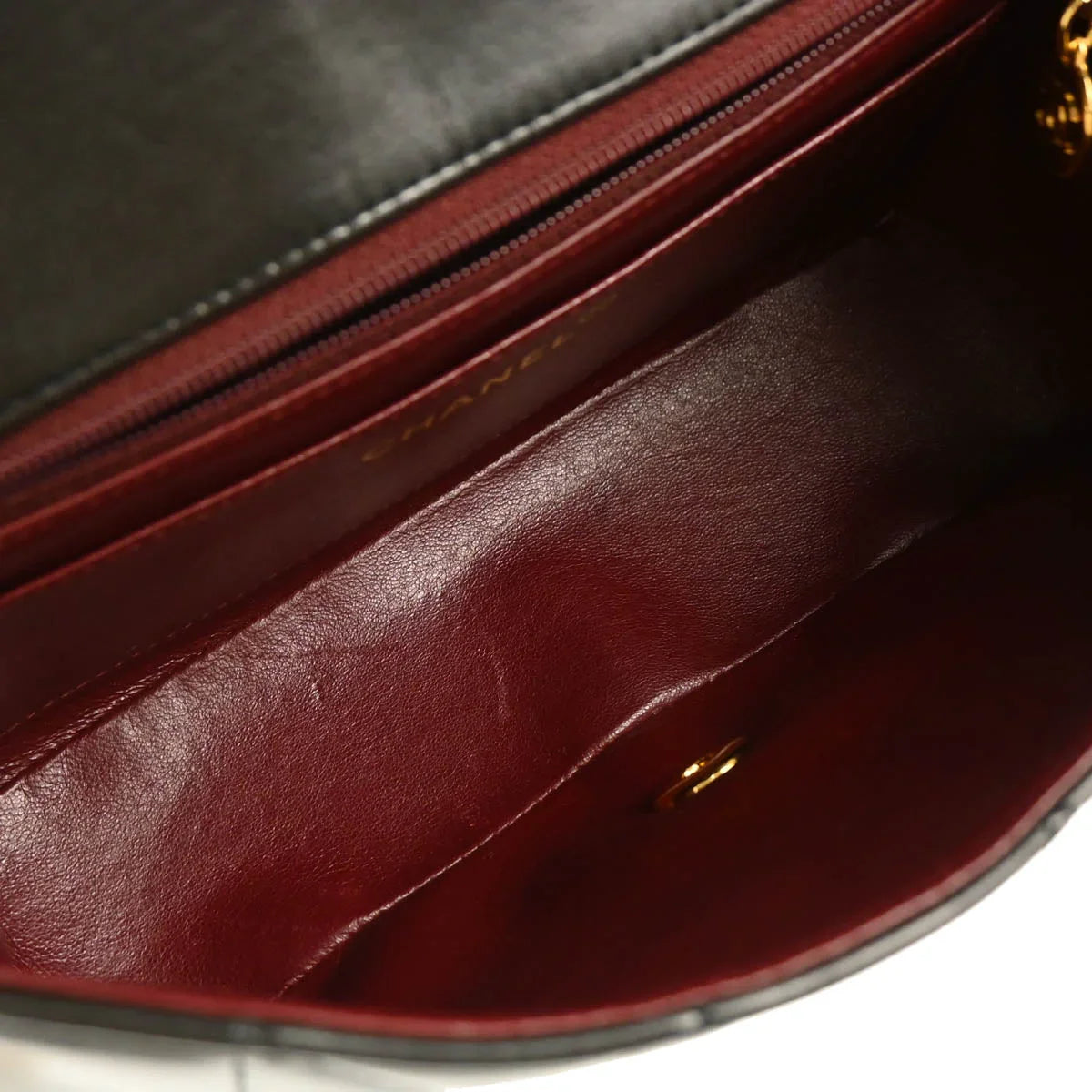 Chanel 1991-1994 Black Lambskin Small Diana Shoulder Bag