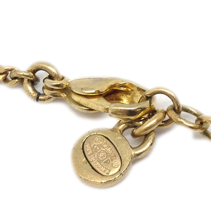 Chanel Icon Gold Chain Pendant Necklace Rhinestone 03P