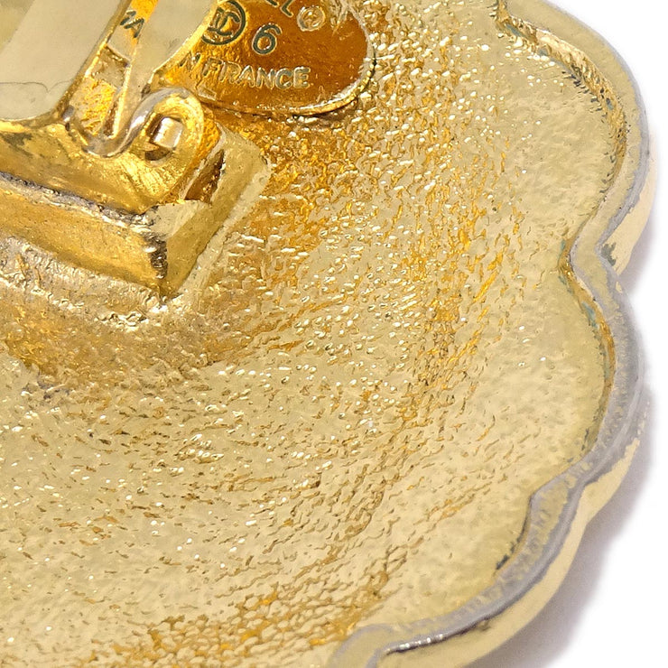 Chanel Button Earrings Clip-On Gold 26
