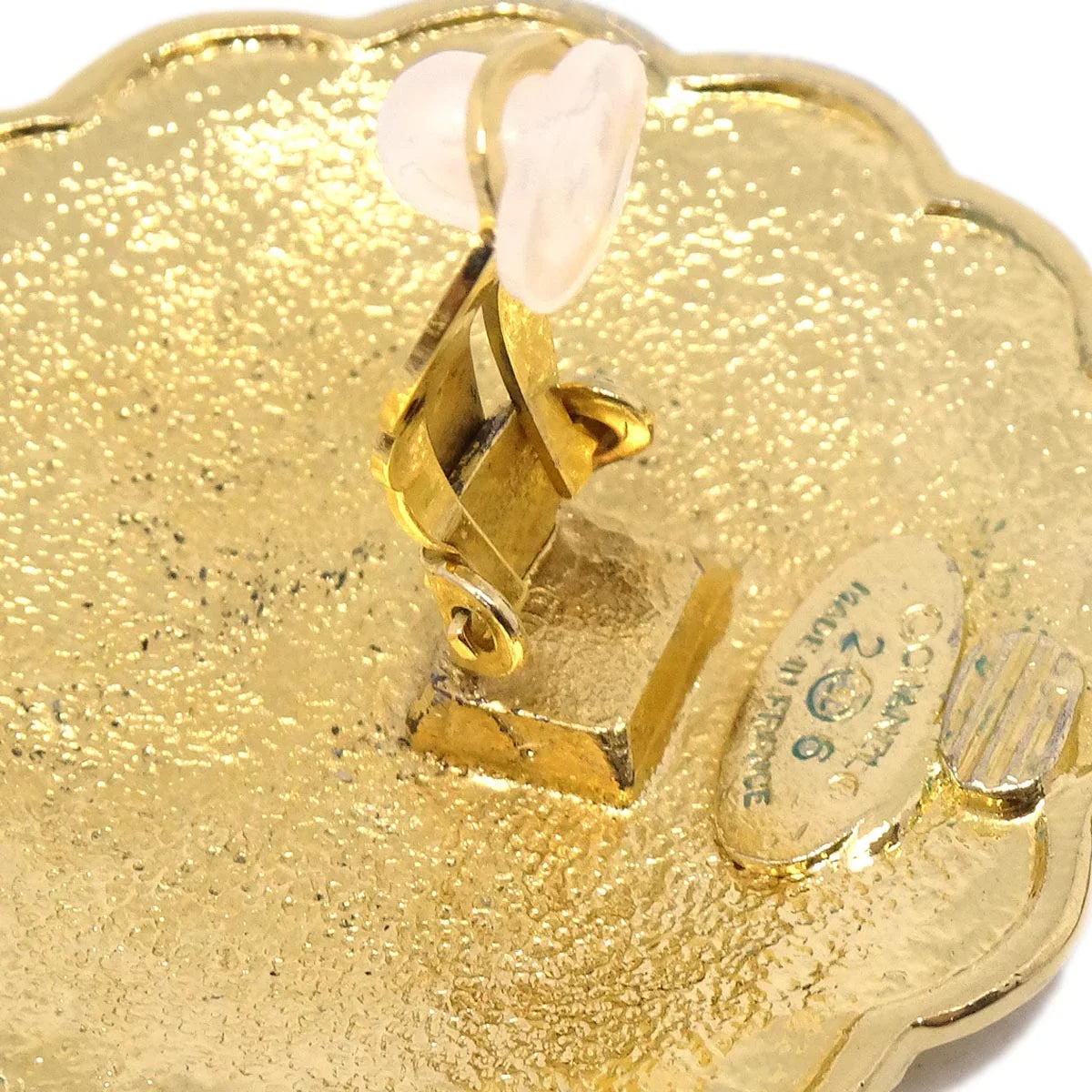 Chanel Button Earrings Clip-On Gold 26