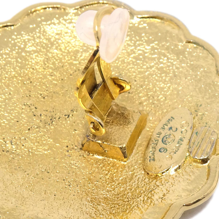 Chanel Button Earrings Clip-On Gold 26