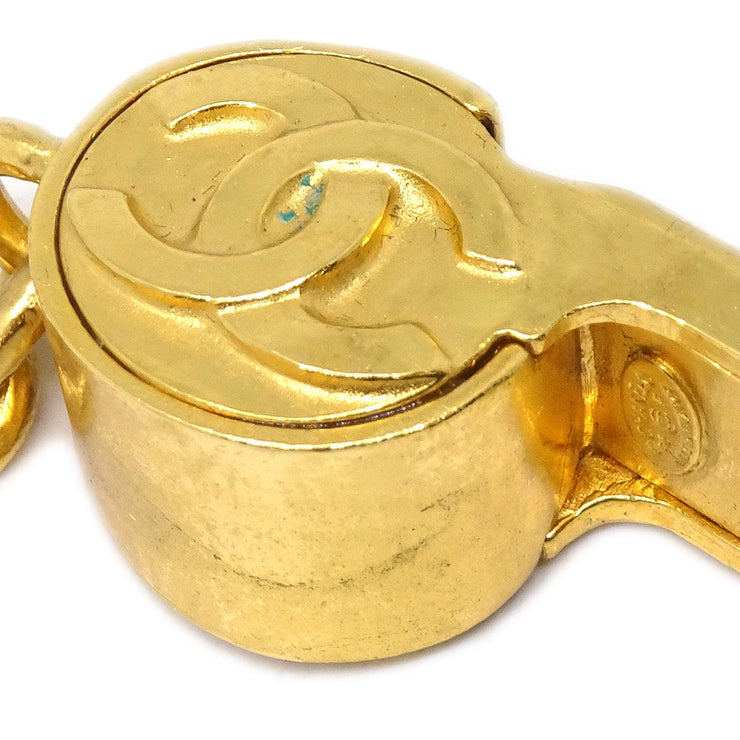 Chanel Gold Key Holder Bag Charm Whistle 96P Small Good