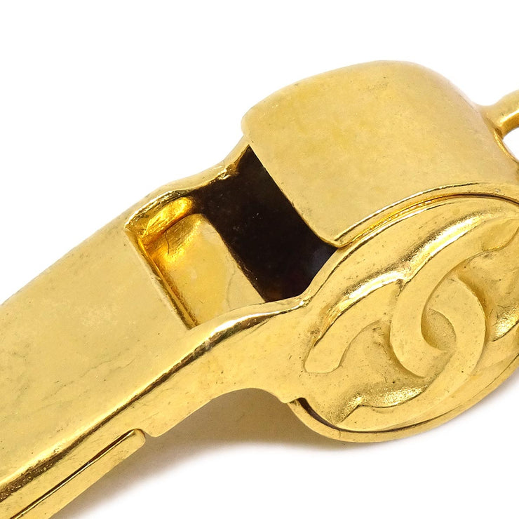 Chanel Gold Key Holder Bag Charm Whistle 96P Small Good