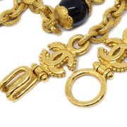 Chanel Gold Stone Chain Pendant Necklace 96A