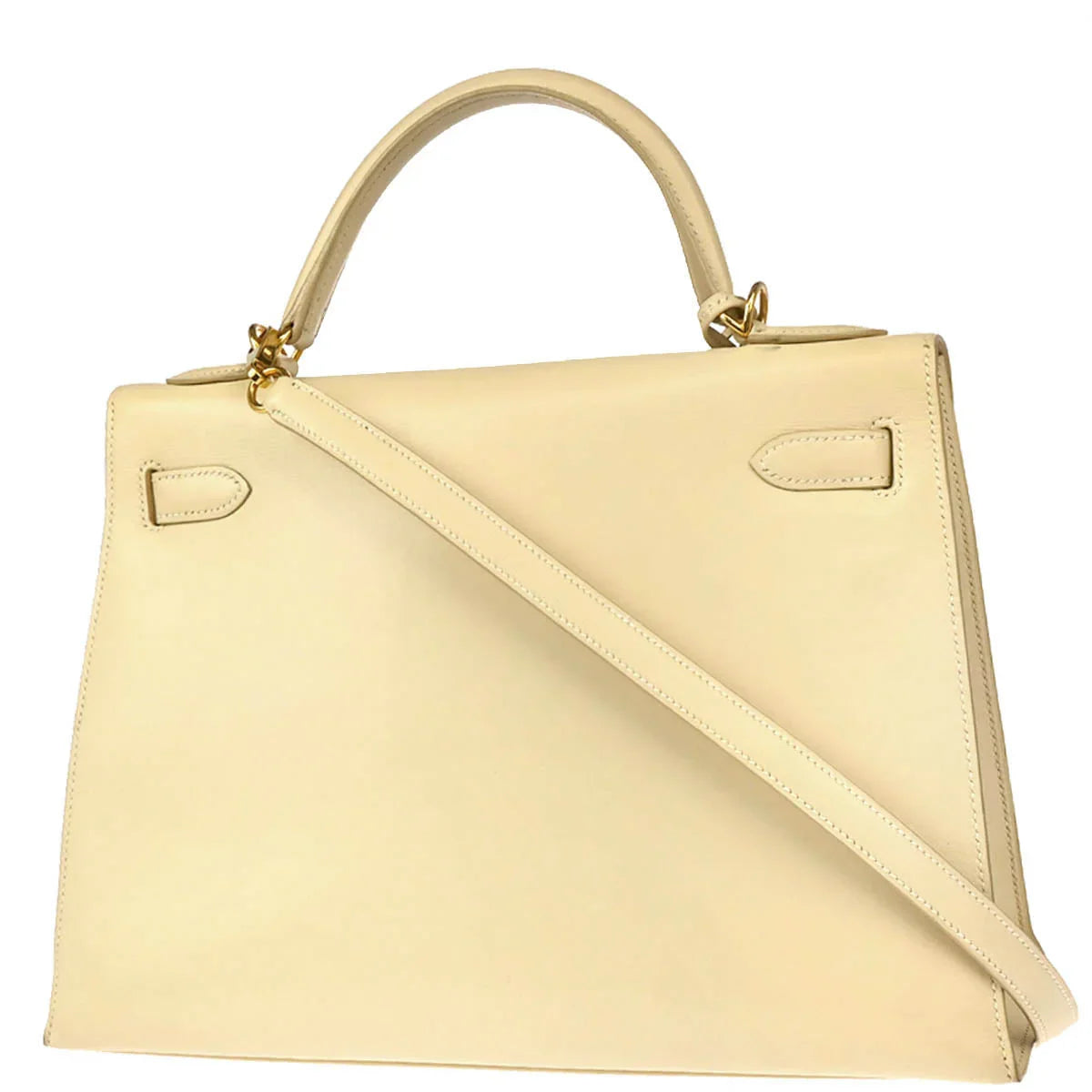 Hermes 2000 Beige Box Calf Kelly 32 Sellier 2way Shoulder Handbag