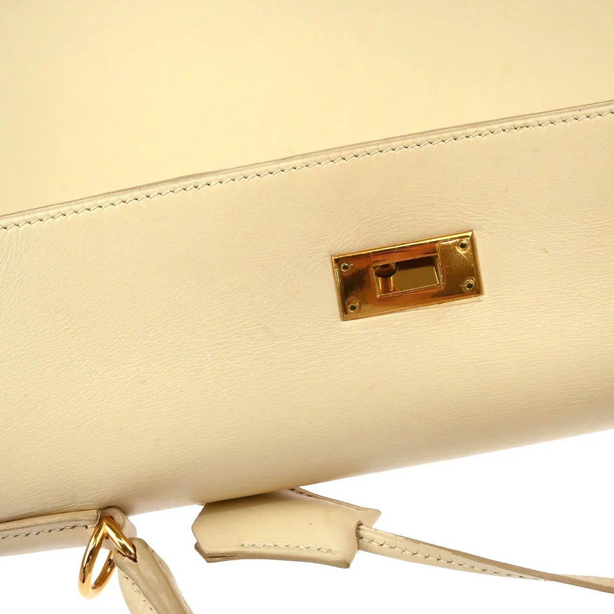 Hermes 2000 Beige Box Calf Kelly 32 Sellier 2way Shoulder Handbag